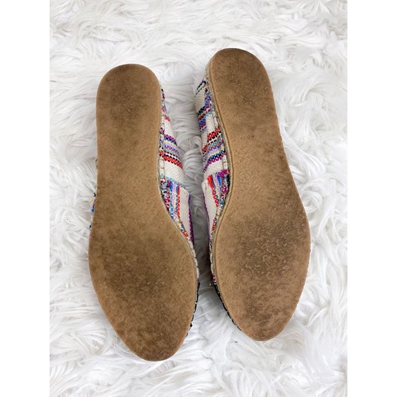 Loeffler Randall espadrille Multi Color Strip Knit Leather Slip On Flats 7 Boho - Picture 5 of 5